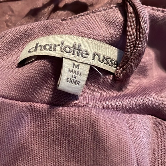 CHARLOTTE RUSSE Satin Handkerchief Hem Maxi Dress sz Medium‎ Small Purple party - Picture 7 of 7